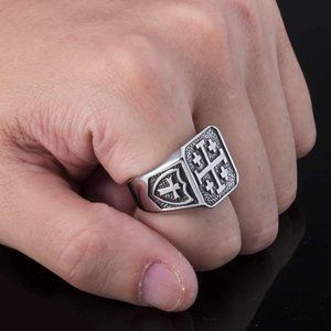 Silver Shield Men's Ring